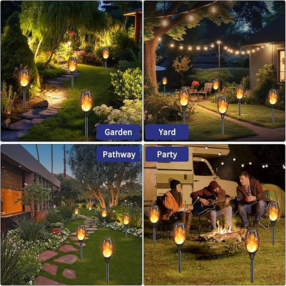 KYEKIO Solar Lights for Outside, 16Pack Solar Flame Torch Light, Garden Light Outdoor Waterproof, Halloween Lights Outdoor for Yard Decor, Halloween Outdoor Decorations Lawn Pathway