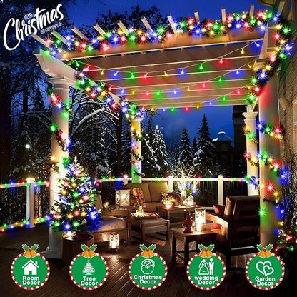 SAUIRS 403FT 1000 LED Christmas Lights Outdoor String Lights with 8 Modes Timer Waterproof Fairy Light Plug in for Outside Indoor Party Xmas Palm Tree Yard Wedding Decorations(Multicolor)