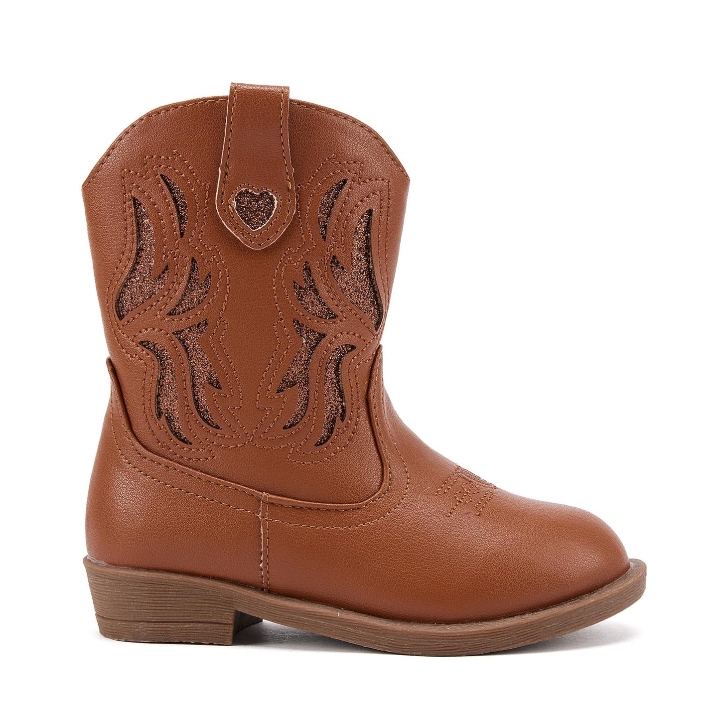 BMCiTYBM Toddler Little Girls Cowboy Cowgirl Boots Kids Pointed Toe Western Boots Mid Calf Side Zipper Riding Shoes for All Seasons Brown Size 7 Toddler