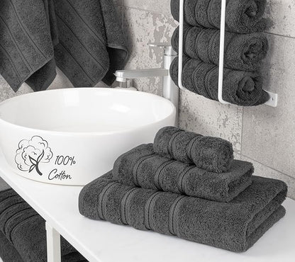 American Soft Linen Premium 3 Piece Towel Set, 1 Bath Towel 1 Hand Towel 1