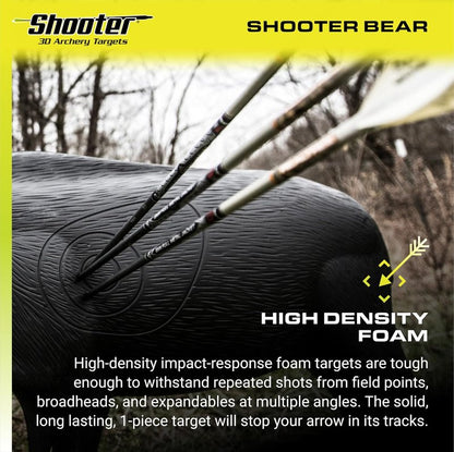 3D Archery Bear Target - Realistic Shooter Design | Black, One Size