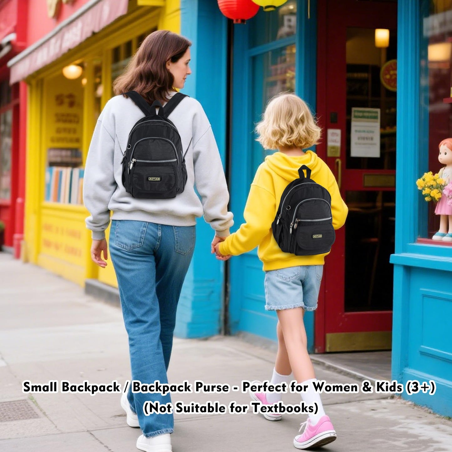 AOTIAN Mini Nylon Women Backpacks Casual Lightweight Small Daypack for Girls