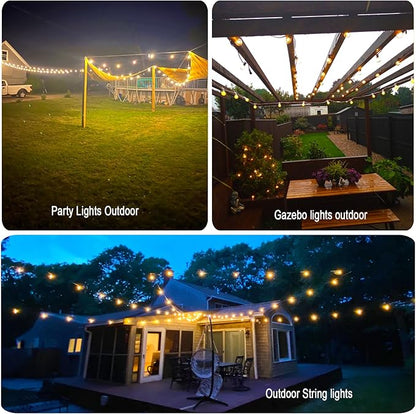 100FT Outdoor Globe String Lights LED Waterproof G40 String Lights Connectable with 52 Shatterproof Bulbs Dimmable Patio Lights String for Bistro Backyard Gazebo Lights