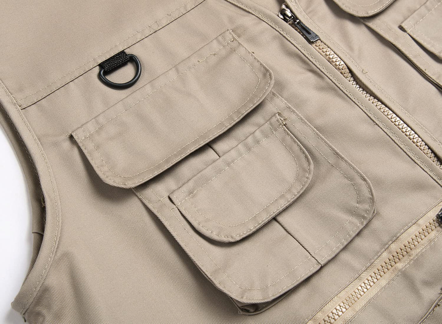 LISUHEPEAL Men's Fishing Vest Summer Outdoor Work Safari Travel Photo Khaki Vests with Multi Pockets For Men (S18-Khaki, XL)