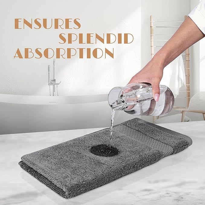 White Classic Gray Hand Towels for Bathroom Cotton Hand Towel Bulk for Gym