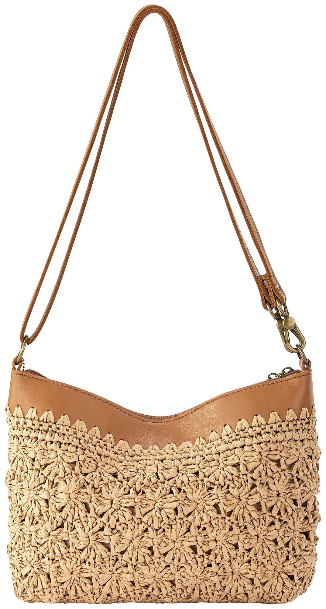 The Sak Lumi Crossbody in Straw, Convertible Crossbody, Natural Primrose Straw