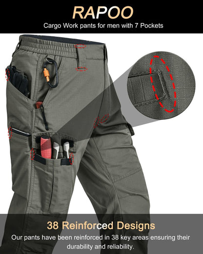 Rapoo Tactical Pants for Men Cargo Hiking Working Hunting Pants for Men Mens Outdoor Pants Green 34Wx30L