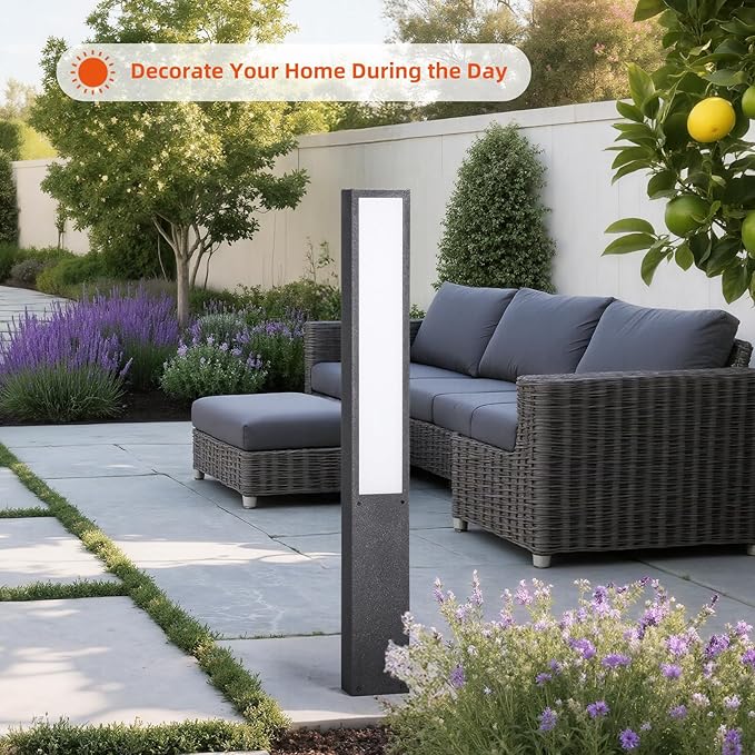 Path Light AC100-240V, Outdoor Pathway Lights Wired, 3000K Modern Driveway Bollard Lights, LED Landscape Lighting IP65 Waterproof Floor Lamp for Patio Garden Walkway Sideway Lawn Commercial