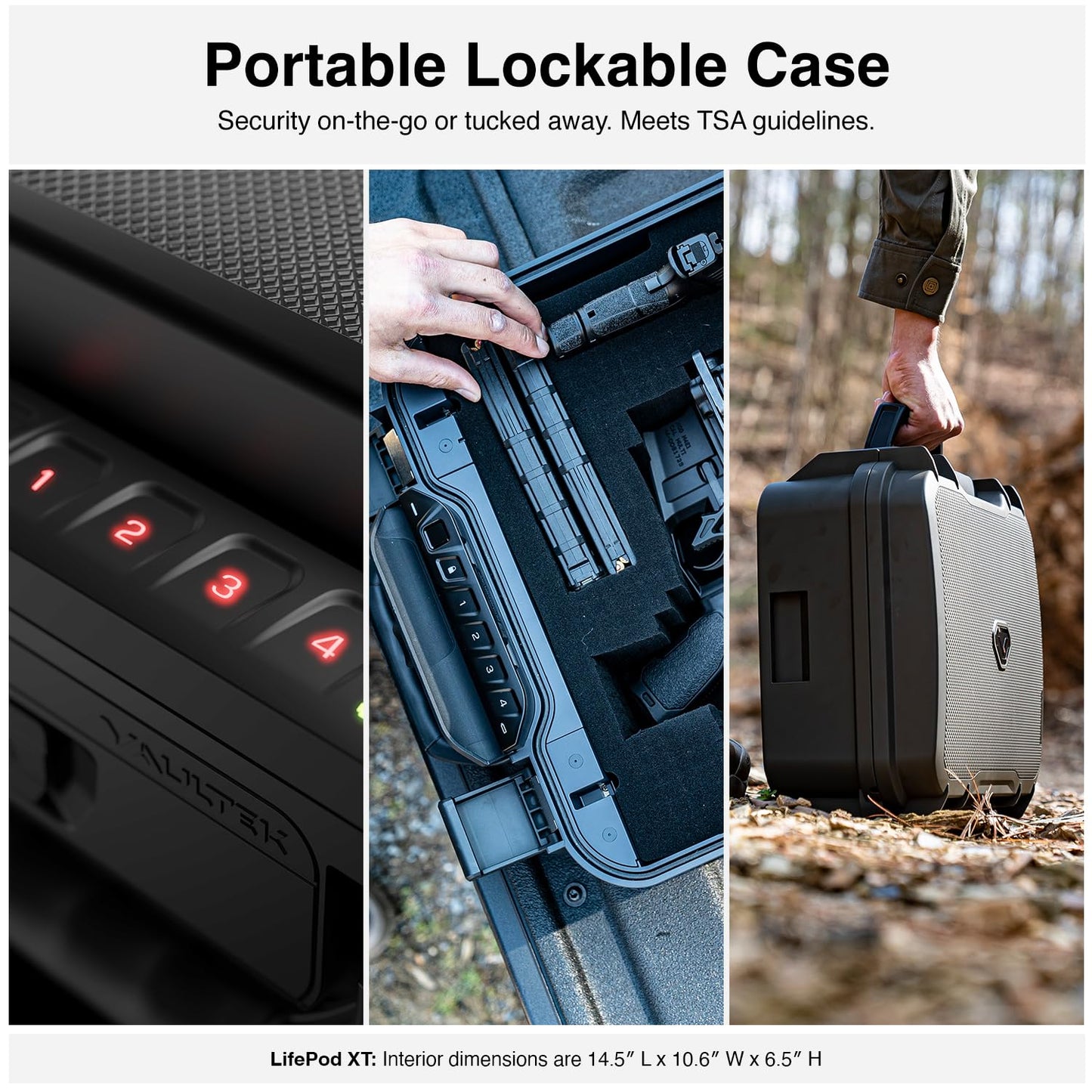 VAULTEK LifePod XT Series Weatherproof Multiple Handgun Safe Modular Interior Secure Rugged Portable Lockbox with Backlit Keypad (Standard)