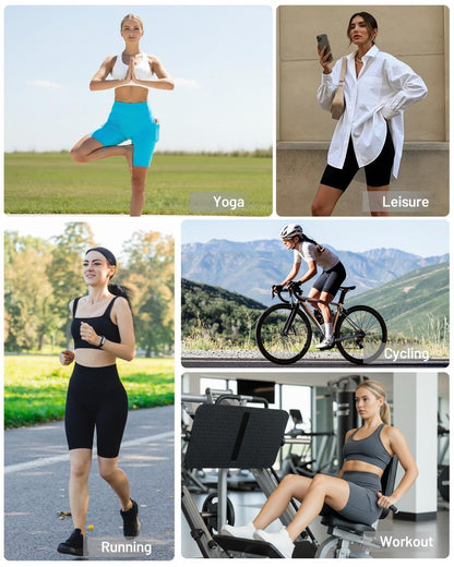 Moozava Tummy Control Biker Running Shorts for Women High Waisted Spandex Athletic Compression Gym Shorts Women 8 Inch Volleyball Workout Yoga Black XL