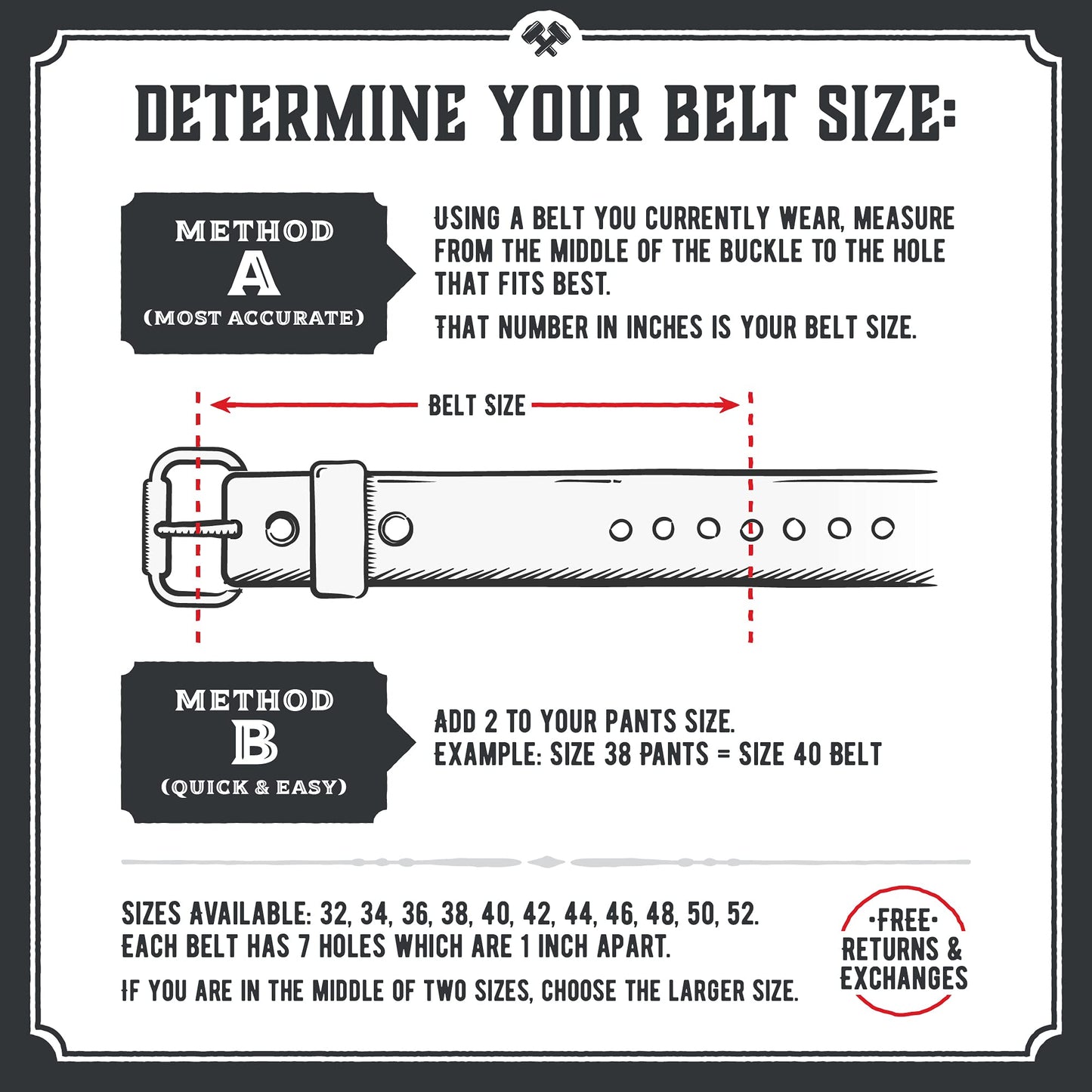 Main Street Forge Journeyman Leather Belt | Made in USA | Brown w/Silver Buckle | Size 34