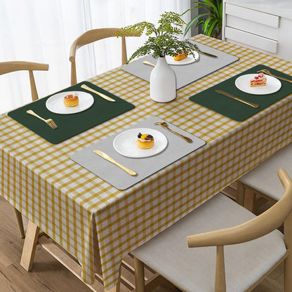 BLESWIN Faux Leather Placemats, PU Dining Table, Waterproof and Oil Resistant Easy to Clean, Heat Resistant Reversible Use Table Mats for Kitchen, Dining Table, Outdoor – 12 × 17 Inch, Forest&Grey