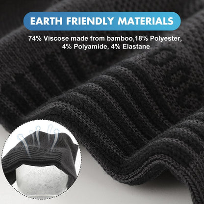 BAMBOO COOL Men's Athletic Ankle Socks Moisture Wicking, Anti-Odor Breathable Running Mesh Socks Arch Support, 8 Pack