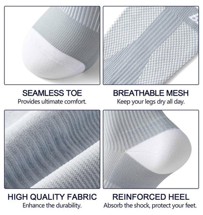 Bevigorio 3pairs Compression Socks for Women Men 15-20mmHg Circulation Cushion Knee High Support Socks Athletic Daily 3pairmix S/M
