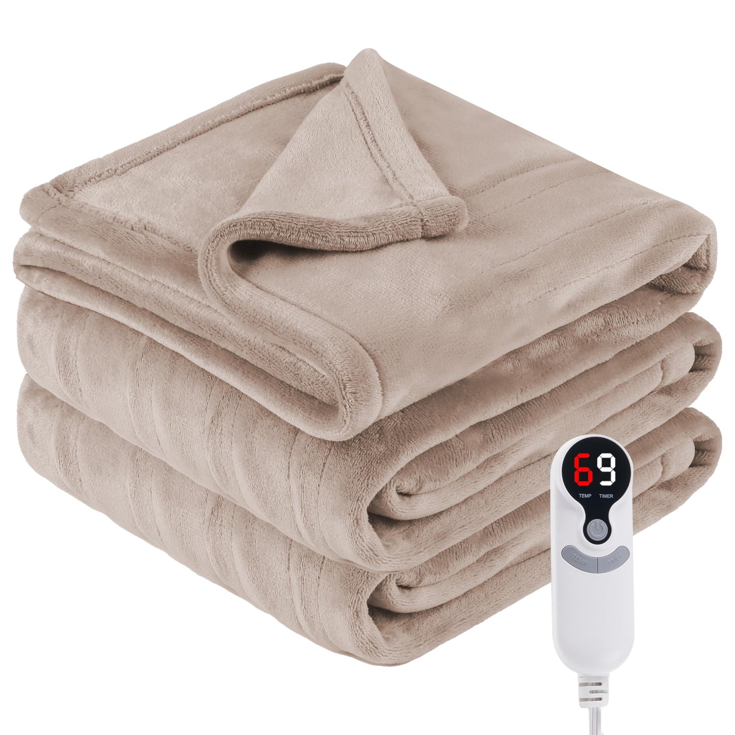 Electric Heated Blanket Full Size 72"x84", Cozy Large Oversized, 5 Heating Levels & 10 Hours Auto Off, Cozy for Bed, Sofa, & Office, Machine Washable, Purple