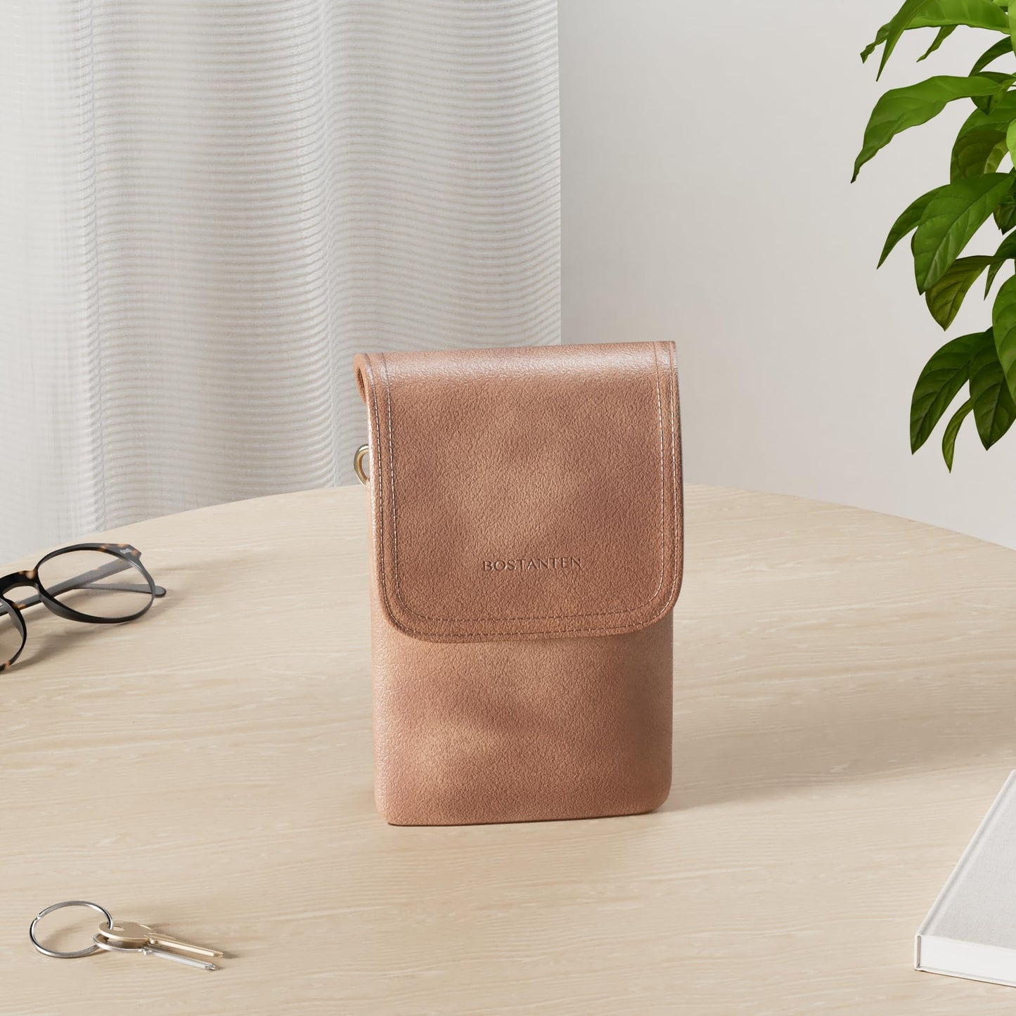 BOSTANTEN Vegan Leather Small Crossbody Bags for Women Designer Cell Phone Bag Wallet Purses Adjustable Strap Retro Brown