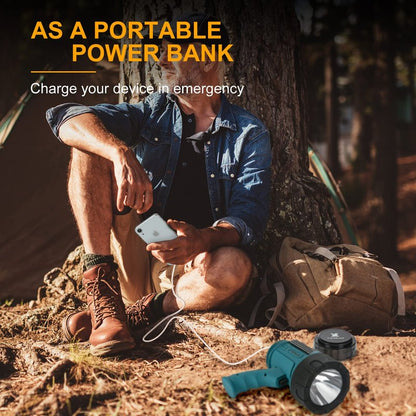 YIERBLUE Rechargeable Spotlight Flashlight IP67 Waterproof with 1000,000 Lumen LED, 12 Hours Long Running Spot Light, Impact Resistant Handheld Spotlight with Foldable Stand Red Lens