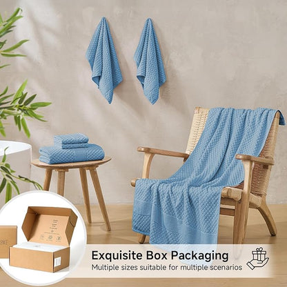 Simple&Opulence 6 Piece Luxury Towel Set, 100% Cotton Bathroom Towels