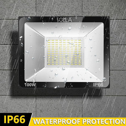 2 Pack 100W LED Flood Light, IP66 Waterproof, 8000lm, 550W Equivalent, Super Bright Outdoor Security Lights, 6000K Daylight White, Outdoor Floodlight for Garage, Garden, Lawn and Yard