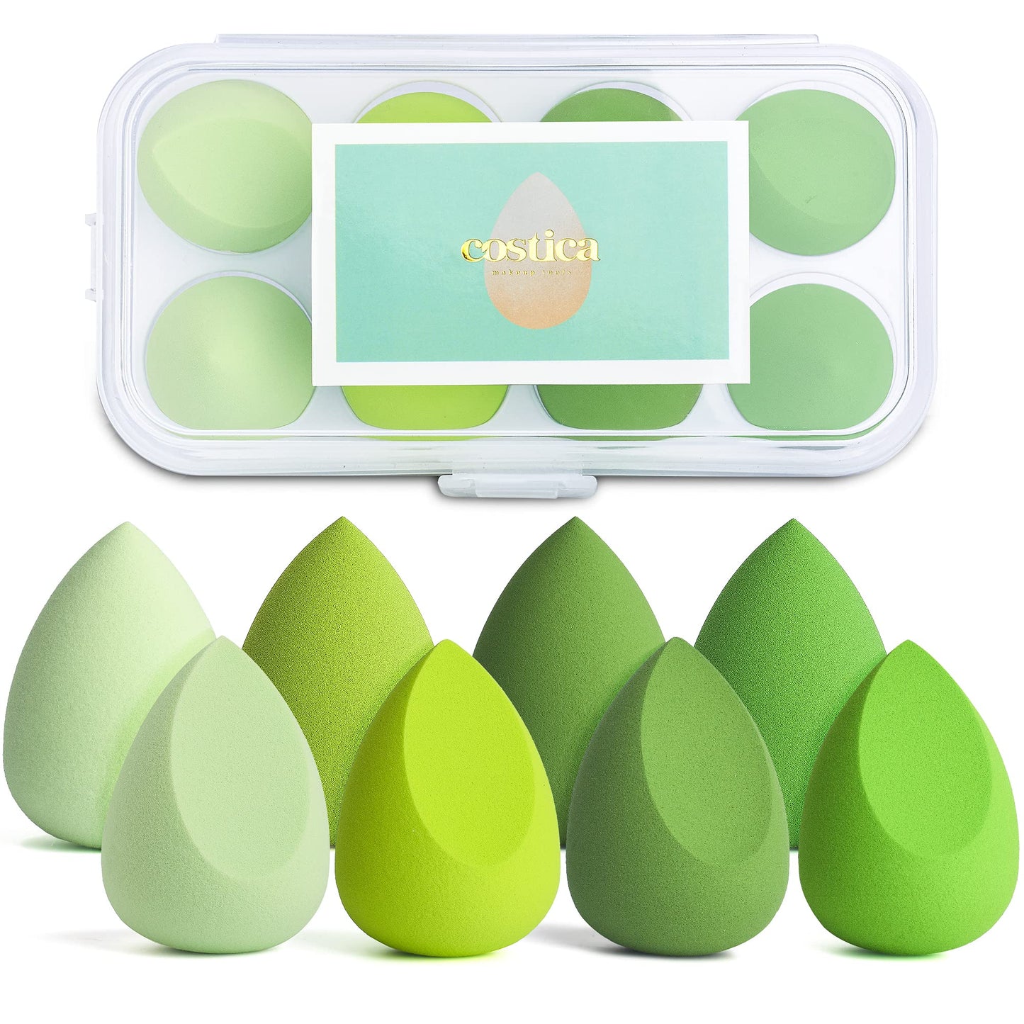 COSTICA Makeup Sponge Set Blender, Beauty Sponge Makeup Blender Flawless for Liquid - Multi Colored 4 pcs Rose Series
