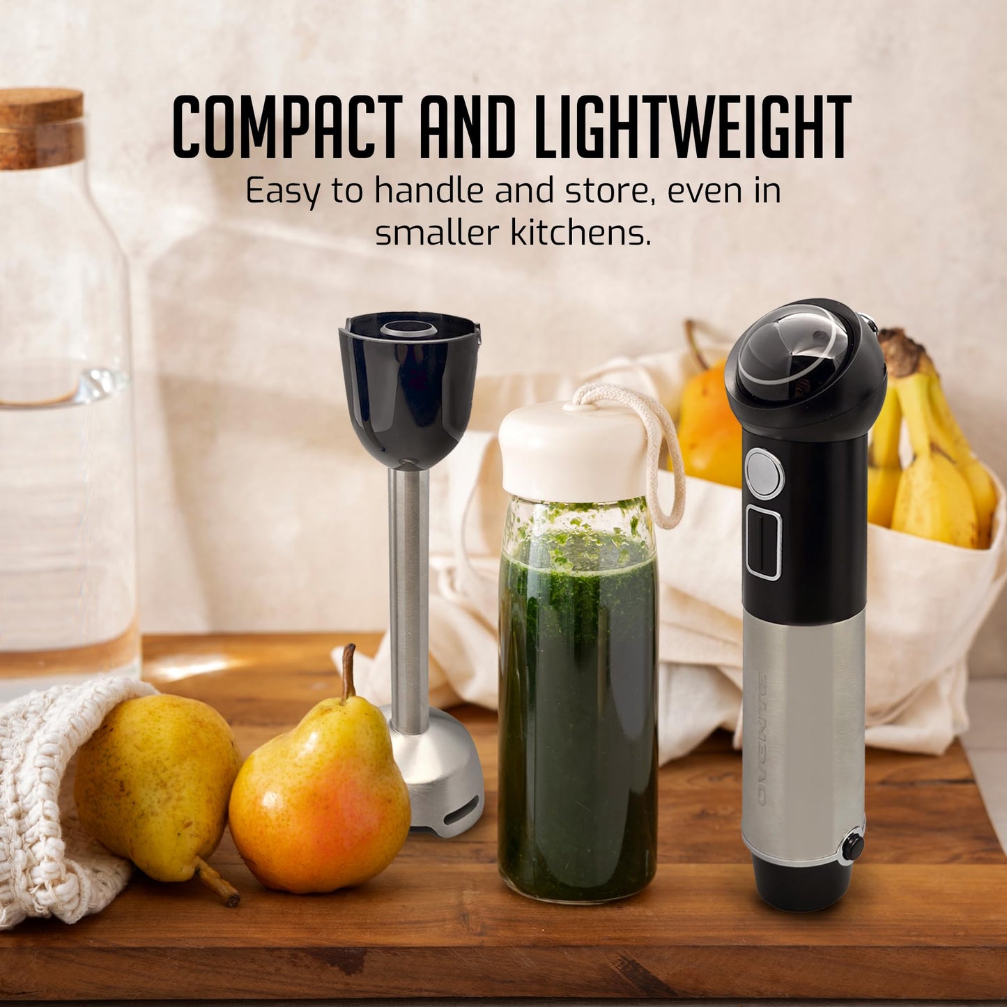 OVENTE Immersion Hand Blender, 300W Electric Handheld Portable Stick Mixer with 2 Mixing Speed and Stainless Steel Blades for Effortless Blending Smoothies, Shakes, Puree or Baby Food, Red HS560R