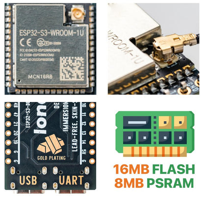 Lonely Binary ESP32-S3 N16R8 Gold Edition 16MB IPEX Antenna for Arduino IDE