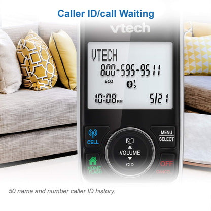VTech VS112-4 Bluetooth 4 Handset Cordless Phone for Home with Answering Machine, Call Blocking, Caller ID, Intercom and Connect to Cell