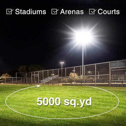 STASUN 300W 45000LM LED Flood Light Outdoor - High Lumen Super Bright, 100-277V 5000K Daylight White, IP66 Waterproof Stadium Lights for Arena, Backyard, Parking Lot, Courts, ETL Certification