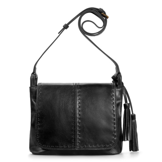 befen Leather Crossbody Bag for Women Vintage Purse for Trendy Black Crossbody Purse with RFID Blocking Card Slots Medium Crossbody Bag for Travel Designer Ladies Leather Handbag with Adjustable Strap