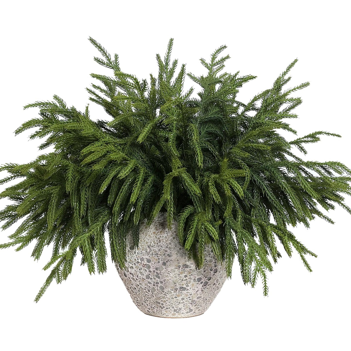 YXZZWL 16 Pcs Christmas Norfolk Pine Branches, 18 Inch Soft Textured Artificial Norfolk Pine Branch Faux Cedar Pine Stem Fake Greenery Picks for Vase DIY Garland Wreath Home Decoration