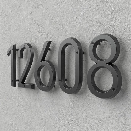 6" Floating House Number for Outside, Metal Modern House Numbers, 3D Modern Mailbox Number, House Address Signs with Nail Kit, Waterproof and Rustproof (1)