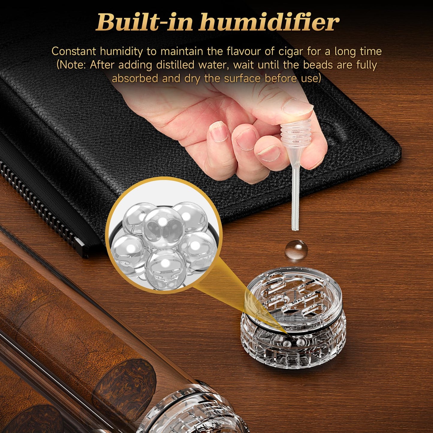 KEJIAR Cigar Tube, 3 Cigar Travel Cigar Case with Gel Cigar Humidifier and Airtight Silicone Seal, Cigar Case Gift for Men (2)
