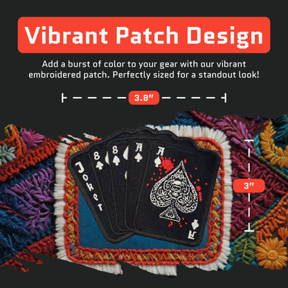 Dead Man's Hand Ace of Spade Embroidery Patch - Funny Meme Embroidered Patches, Military Tactical Morale Patch with Hook and Loop Fastener, Cute Patches for Backpacks, Jeans, Jackets, Vests & More
