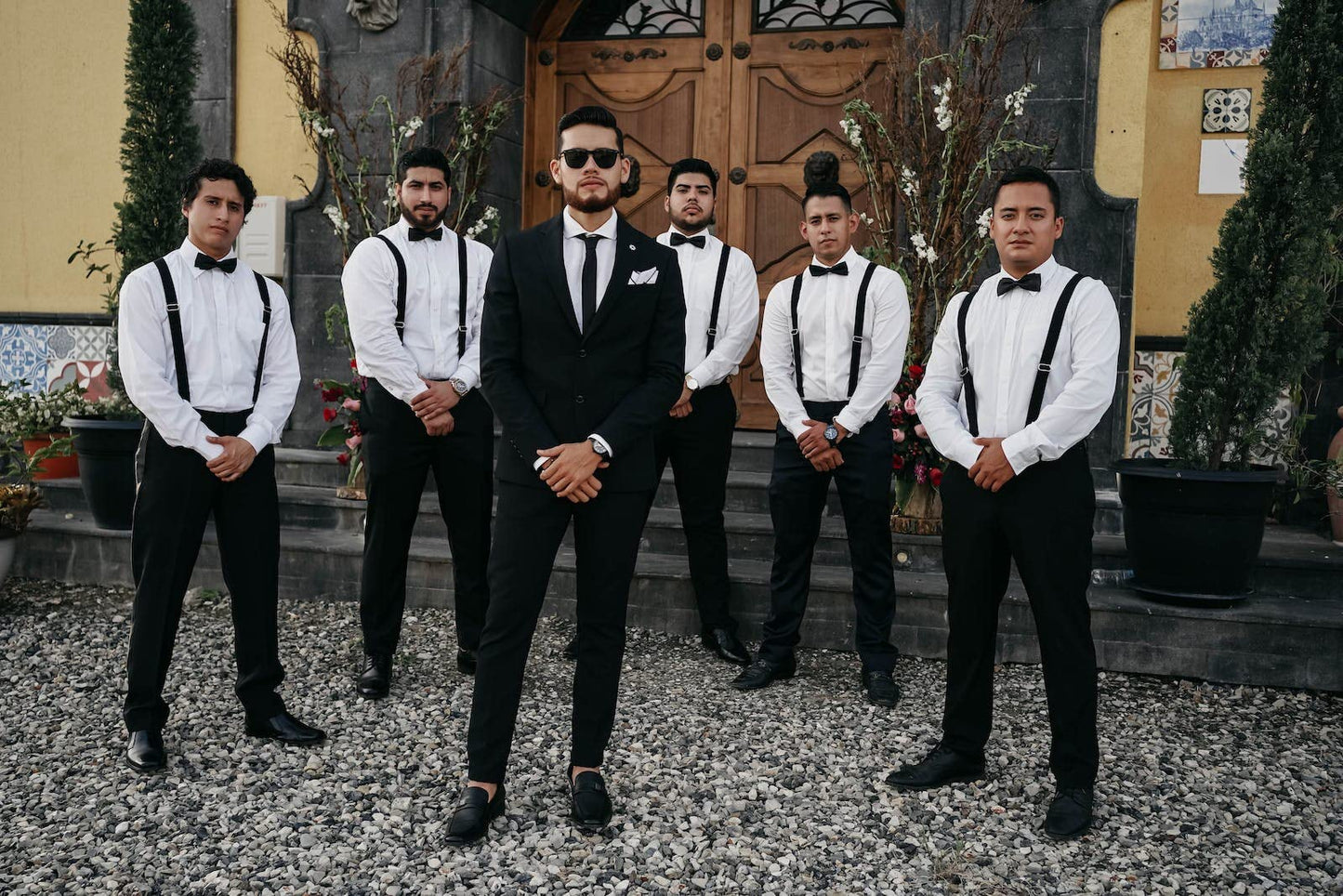 HISDERN Mens Suspenders X-Back 1.4'' Adjustable Elastic Strong Clips Suspenders Black Suspenders for Men Casual&Formal Leather Braces Wedding Party