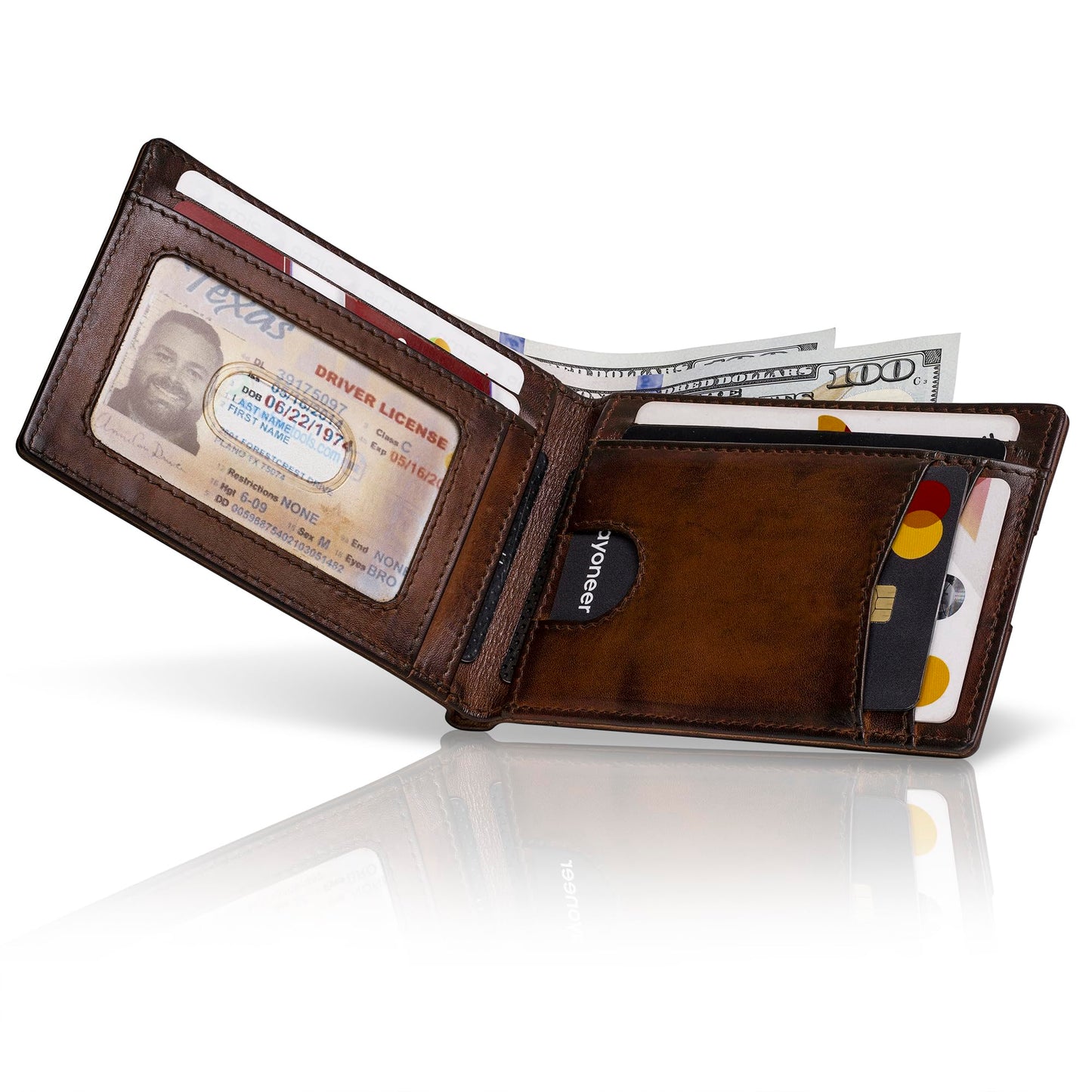 BULL GUARD Bifold Leather Wallet Slim No Air Tag