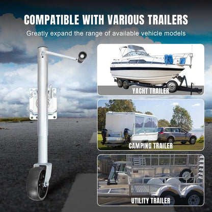 Torin 1000 lbs Trailer Jack with Wheel, Heavy Duty Swivel Boat Trailer Jack Single Whee, 10" Lift, Bolt-on Trailer Tongue Jack for RV Boat ATR39001B, Silver