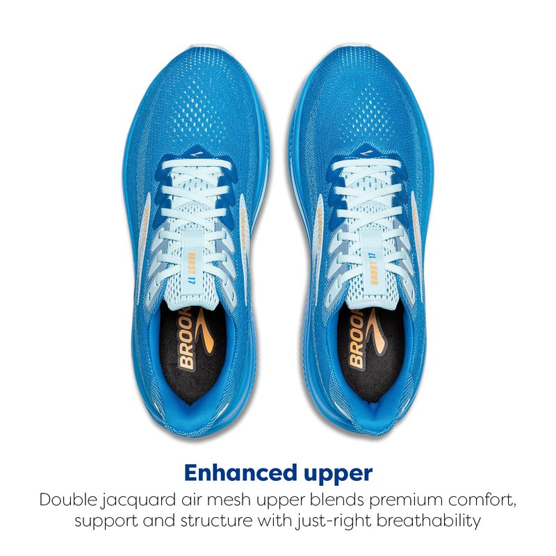 Brooks Men’s Ghost 17 Neutral Running Shoe - Cloissone/Blue/Orange - 11 Medium