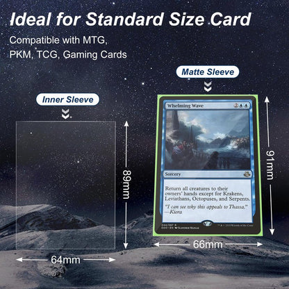 400 Pack Card Sleeves, 200 Matte Green Trading Card Sleeve and 200 Perfect Fit Sleeves Ideal for Double-Sleeving, Compatible with MTG, TCG