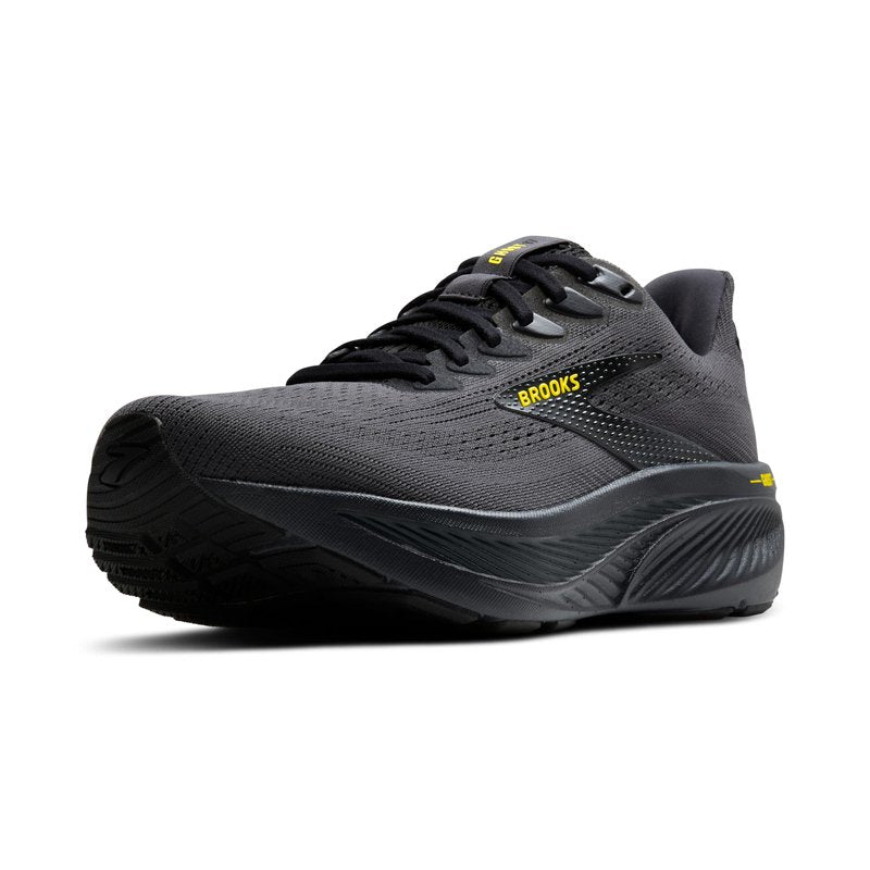 Brooks Men’s Ghost 17 Neutral Running Shoe - Ebony/Black/Yellow - 9.5 Medium