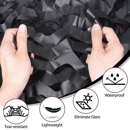 Yeacool Light Weight Camo Netting Camouflage Netting Burlap Camo Tarp Party Decor for Birthday Dinosaur Theme Outdoor Sunshade (Black, 16.4ftx4.9ft, 5m*1.5m)