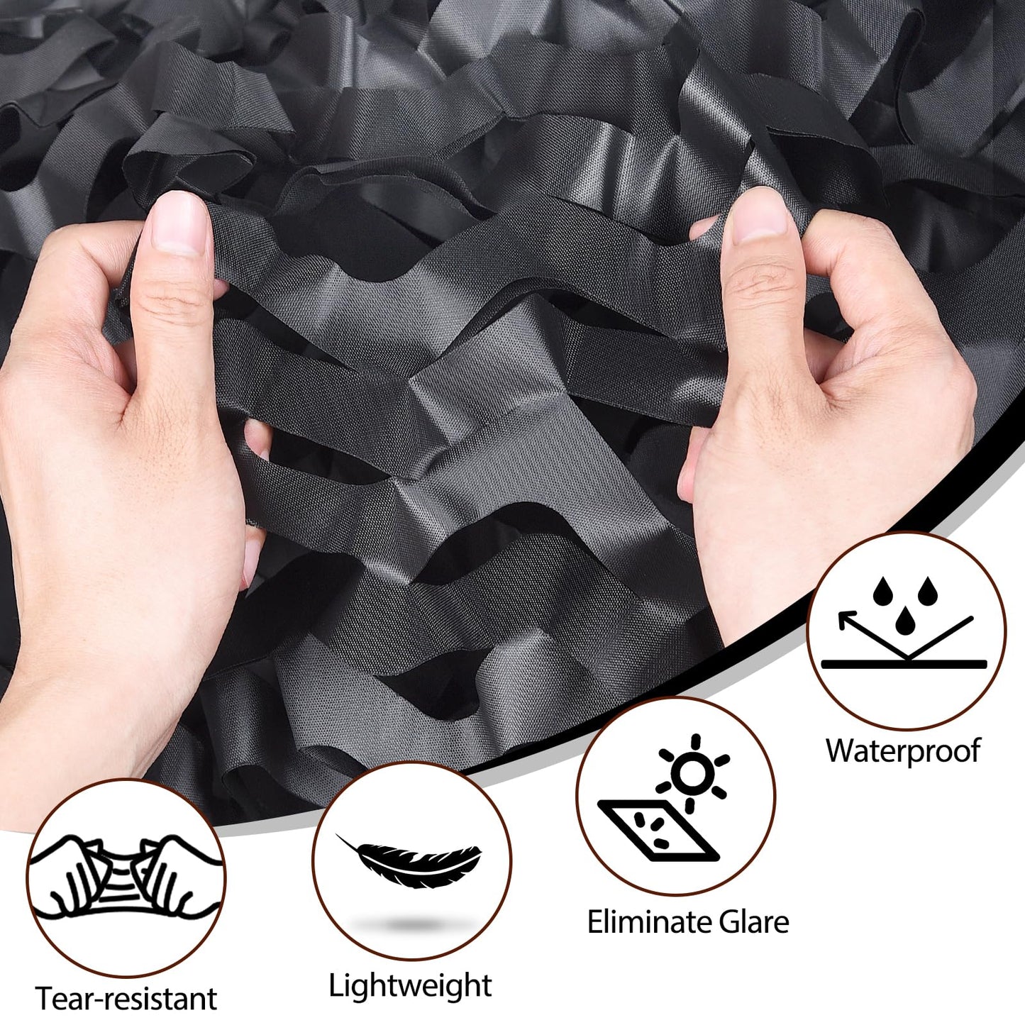 Yeacool Light Weight Camo Netting for Hunting Blind Burlap Camouflage Netting for Party Decor Outdoor Camping Deer Duck Tree Stand Car Cover (Black, 32.8ftx4.9ft, 10m*1.5m)