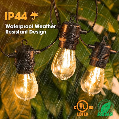 S14 LED Outdoor String Lights 150FT Patio Lights Outdoor Waterproof with 45+3 Shatterproof LED Bulbs, Hanging Backyard Lights for Outside Deck Patio Garden Balcony Decorations
