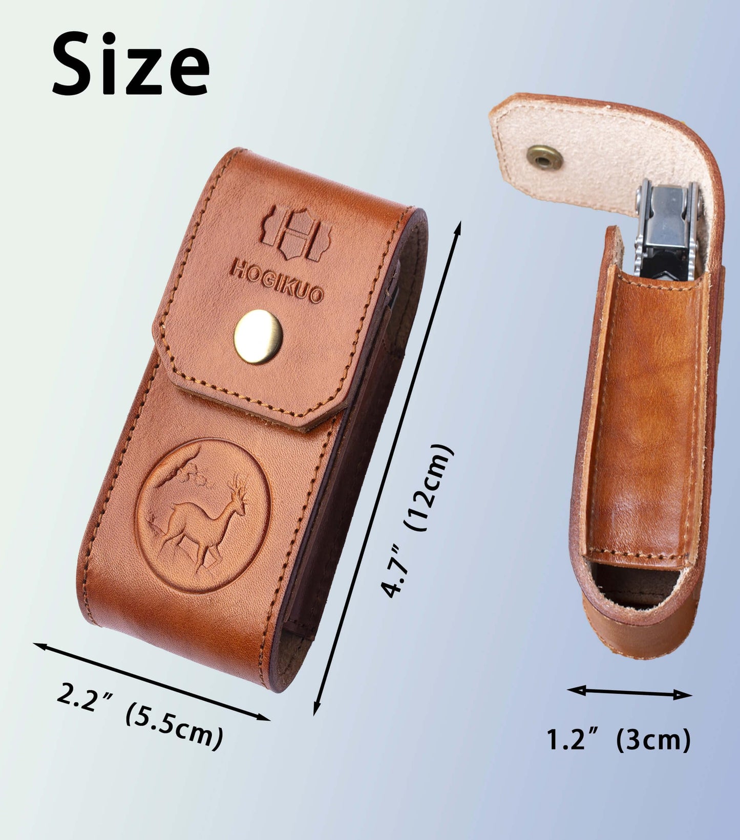 HOGIKUO Leather Multitool Sheath，Multi Tool Holster for Leatherman, Gerber, SOG and Similar Folding Tools 4" to 4.5"