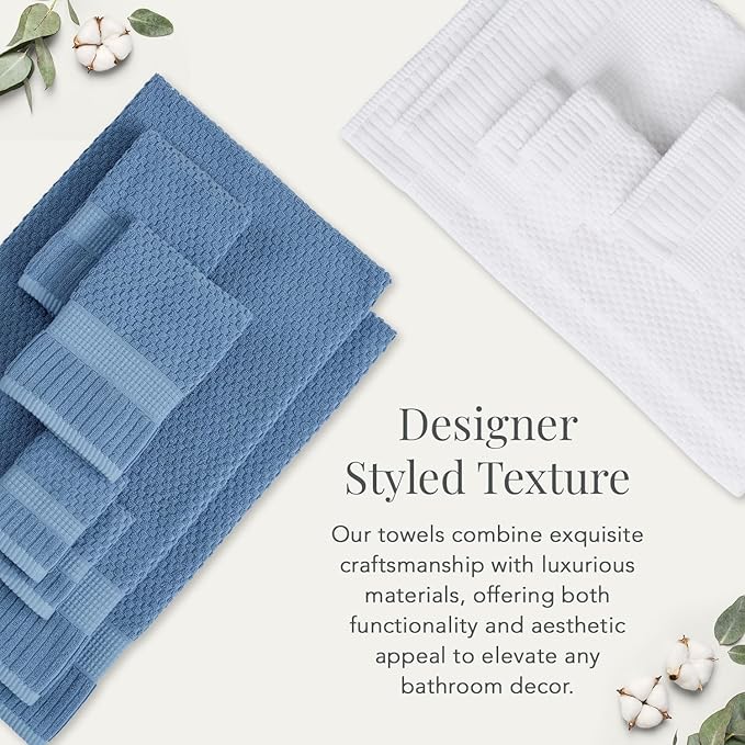 NY Loft 100% Cotton Bath Towel Set of 4 | White Towels | Oeko-TEX® Standard 100