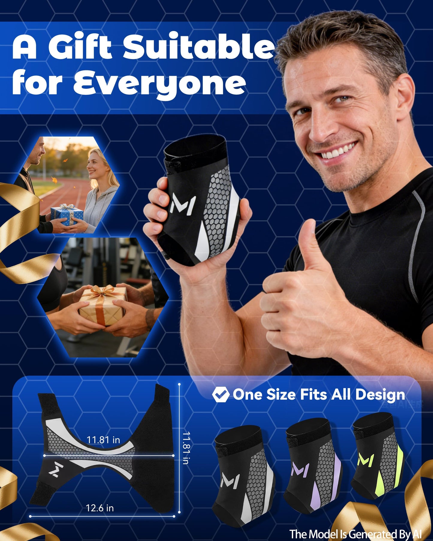 Ankle Brace for Men Women, Adjustable Stabilizer for Sprained Ankle Support, Breathable Low-Profile Lace Up Brace with Straps to Prevent Rolling, for Basketball Running & Sports (Purple*2)