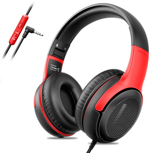 awatrue Kids Headphones Wired Toddler with Microphone, Over-Ear Headphones, 85/94dB Volume-Limiting, 3.5mm Jack, Foldable On-Ear Design - Safe & Comfortable for Learning & Entertainment