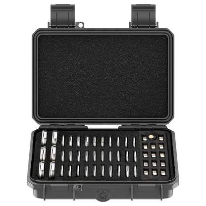 KIWIFOTOS 65 Slots Coin Cell Battery Case for CR2032 CR2016 CR2025 LR44 CR2320 CR2325 CR2330 CR2354 CR2430 CR2450 & LR41 AG13 Button Battery Holder Organizer IP67 Waterproof