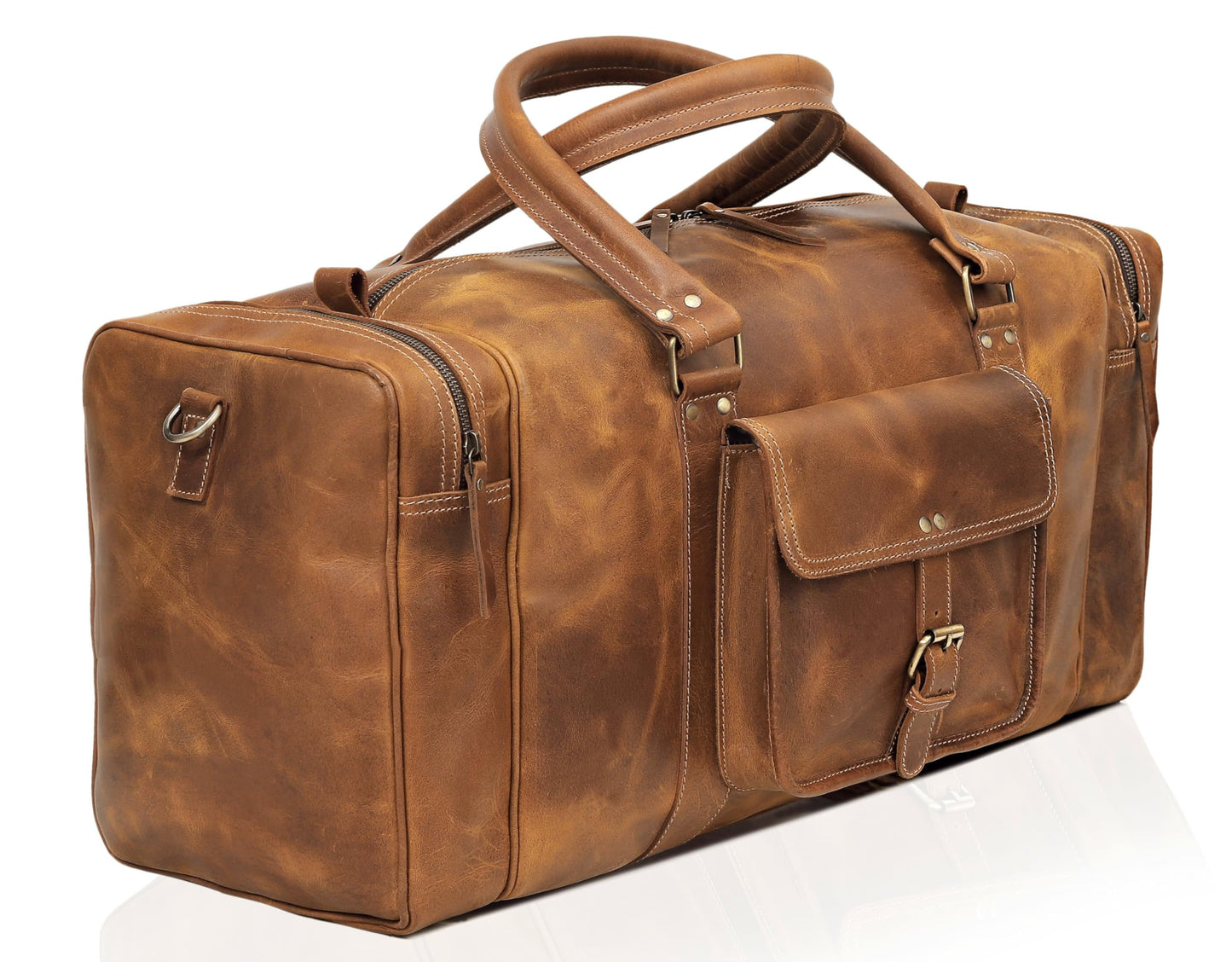 Leather Duffel Bag for Men and Women, Full Grain Travel Duffel Bag, Sports Duffel Bag Men, Overnight Weekender Bag Carry on Cabin Bag Luggage Bag Handmade Leather Duffle 24 inches