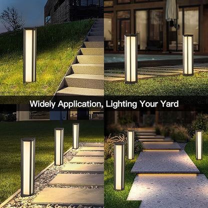 Outdoor Pathway Lights Wired, 31.5" Bollard Lights, Modern 3000K Landscape Path Lighting, Commercial LED Driveway Light, Waterproof Floor Lamp for Outside Patio Garden Yard Walkway Sideway
