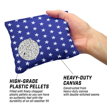 GoSports Official Regulation Cornhole Bean Bags Set (8 All Weather Bags) - America Stars and Stripes or Red and Blue - Choose Your Style